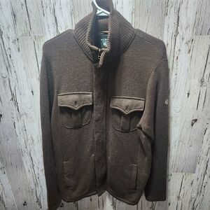 KUHL Men’s Wool Blend Jacket – Size Large – Brown Button Front